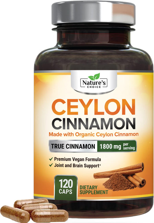 Bottle of Ceylon Cinnamon Capsules 1800mg