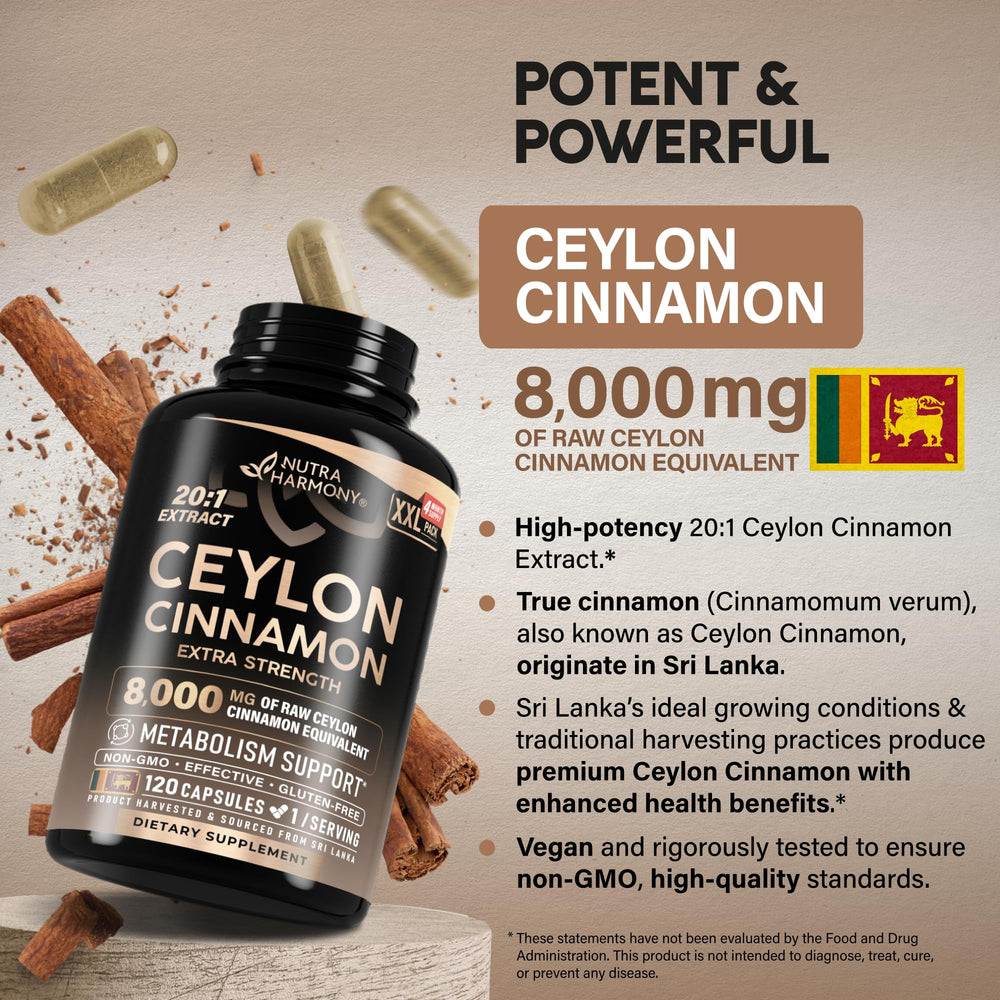100 percent organic Ceylon Cinnamon capsules