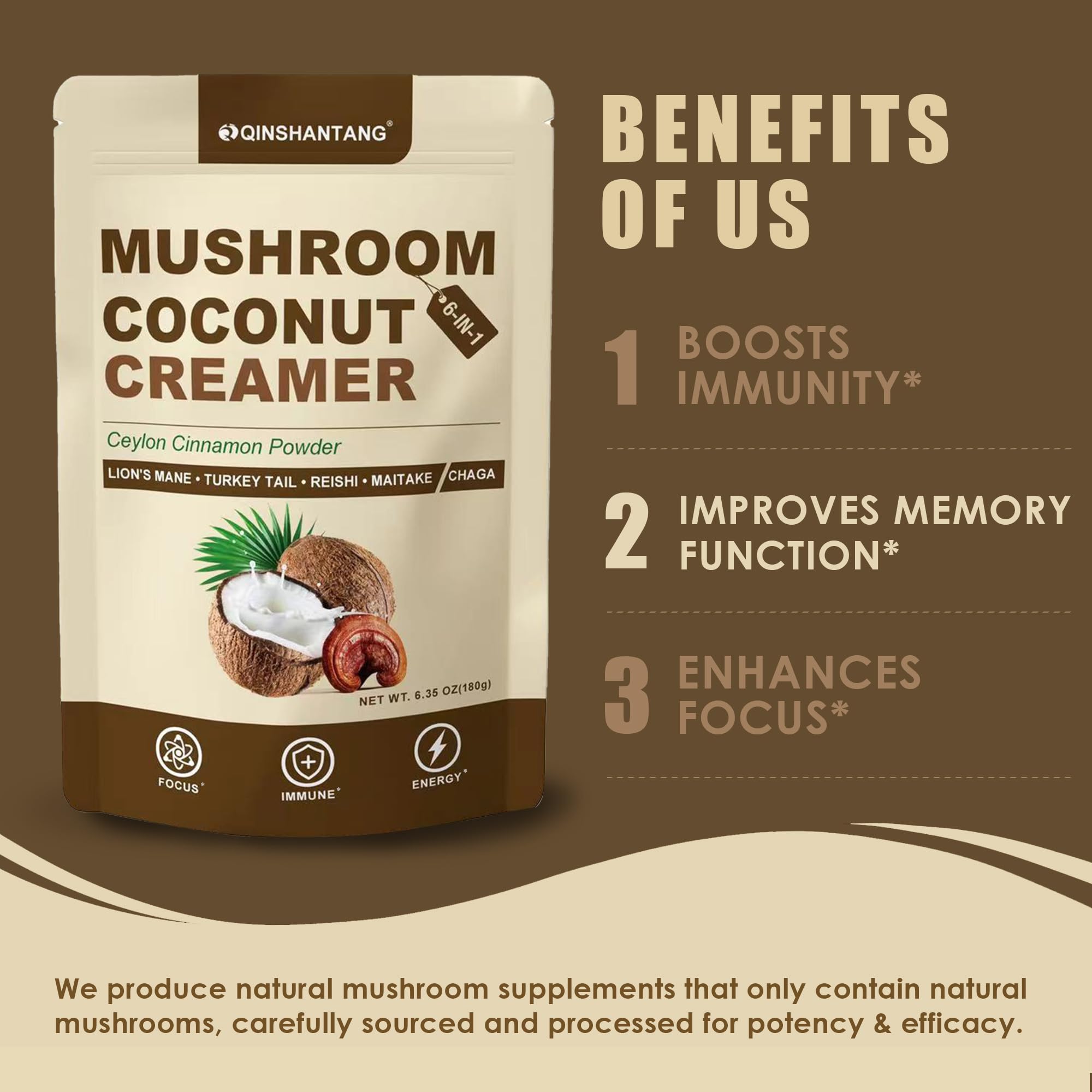 Ceylon Cinnamon and mushroom creamer ingredients