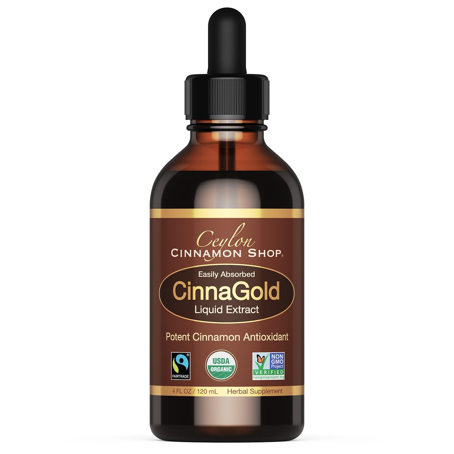 CinnaGold Organic Ceylon Cinnamon 4 oz bottle