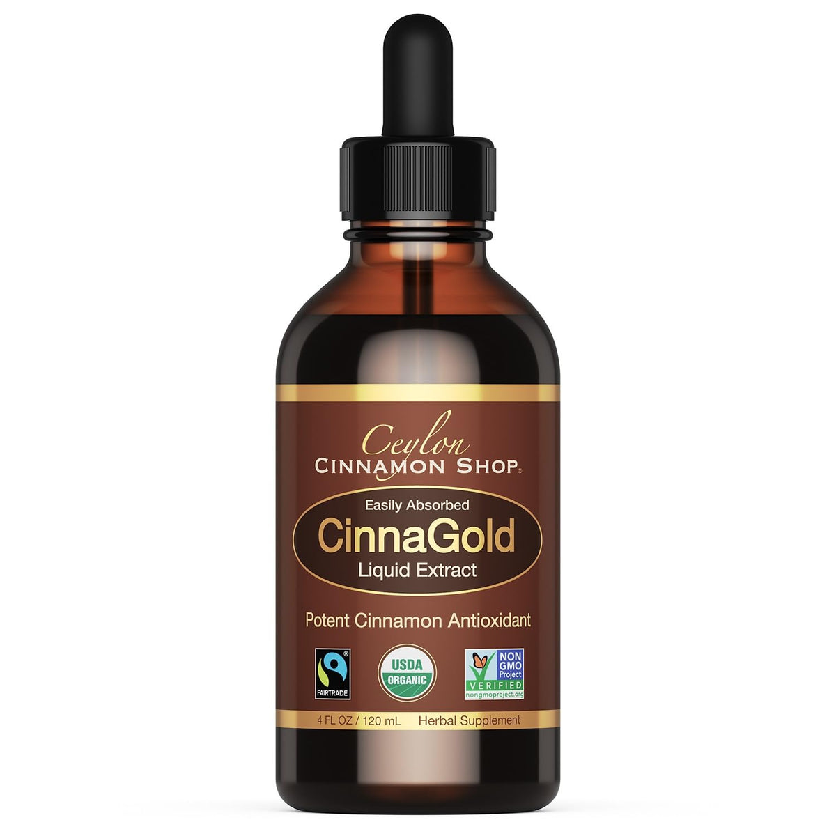 CinnaGold Organic Ceylon Cinnamon 4 oz bottle