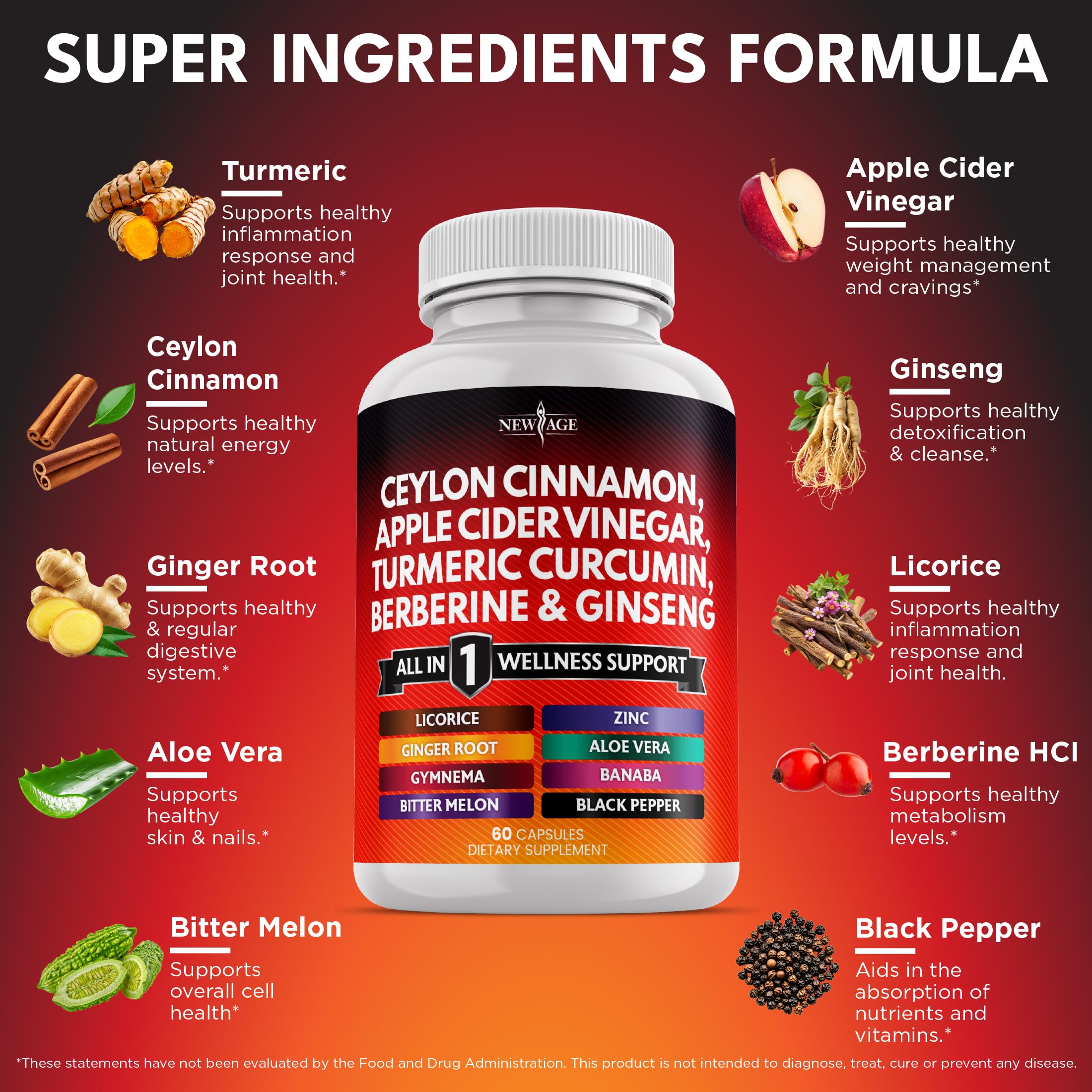 Close-up of capsules and 14-in-1 blend on bottle label