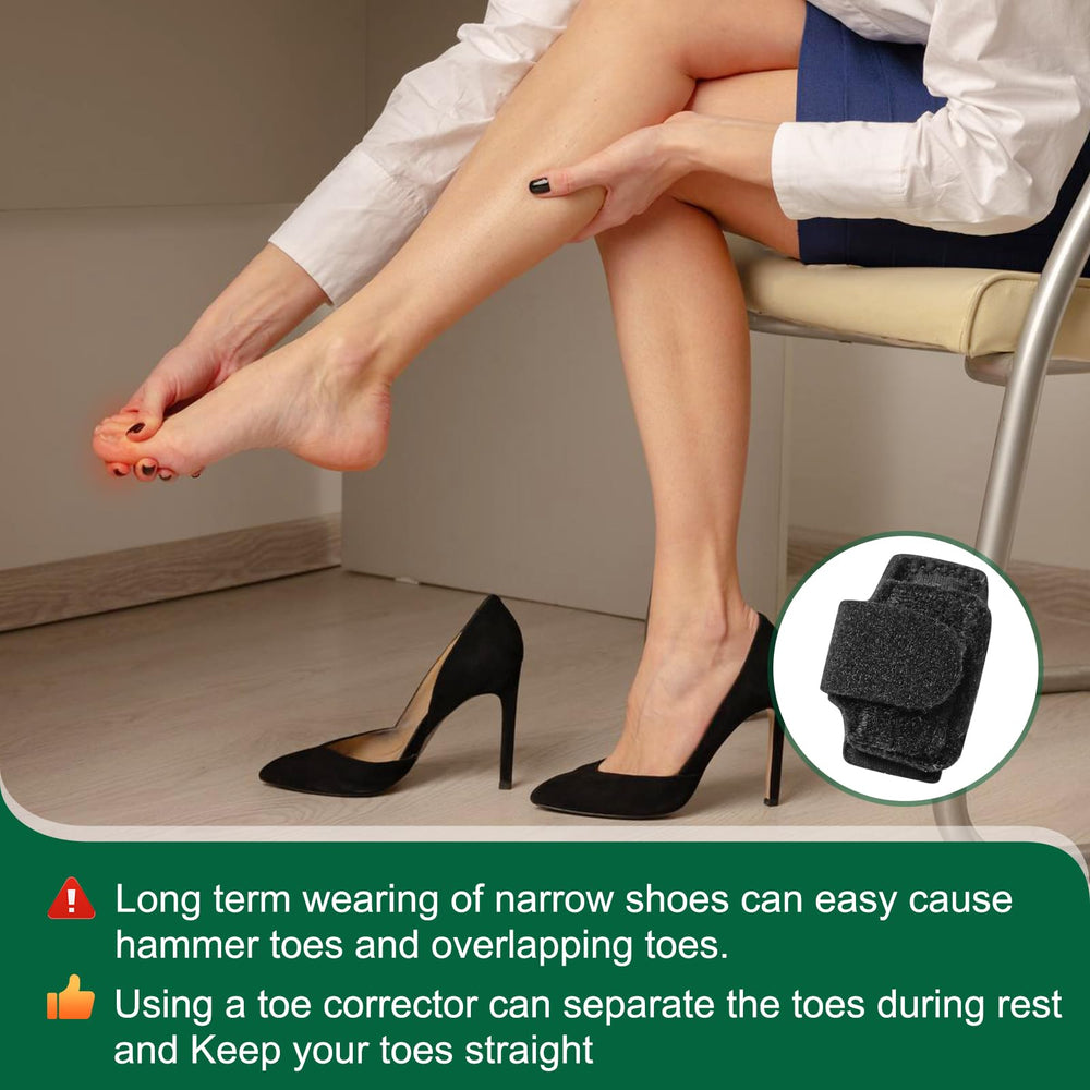CEYOME hammer toe straightener showcases breathable material and secure elastic strap for all-day comfort