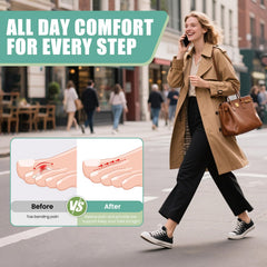 Worn CEYOME toe straightener during walking to help toe alignment and stability