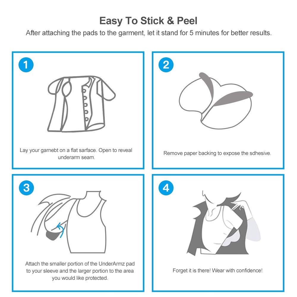 CFGROW easy-to-use armpit pads quickly apply and remove when wet