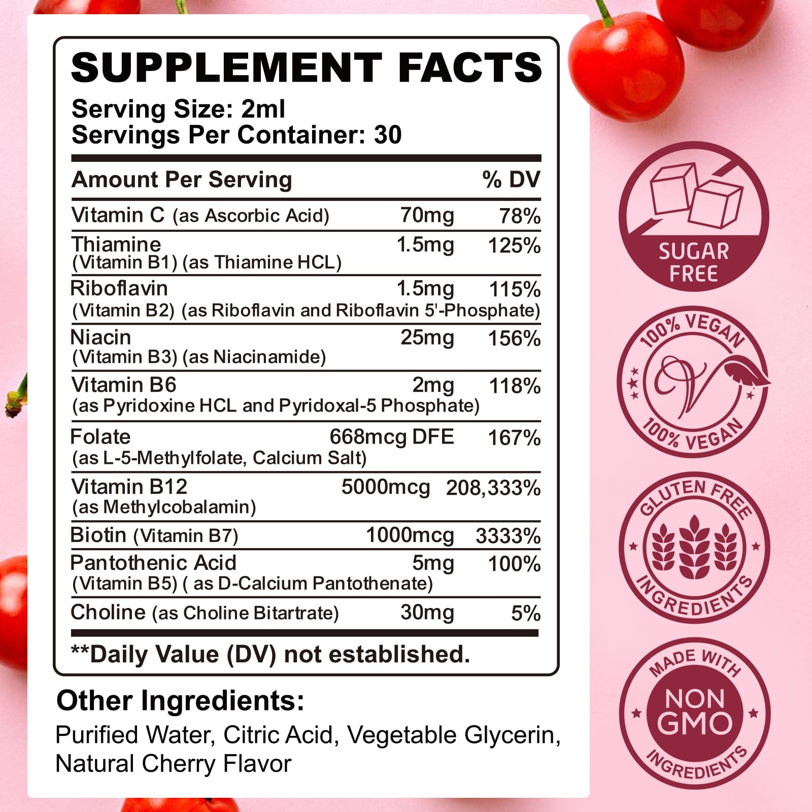 Close-up of CFILIHTC B Complex Drops label