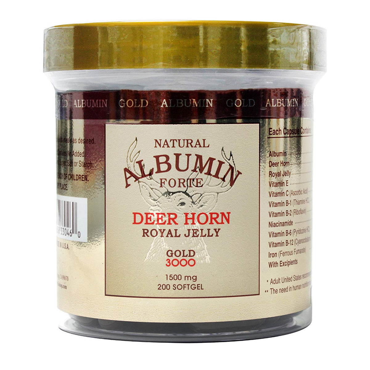CGMLABS Natural Albumin Forte Deer Horn Royal Jelly bottle – front view