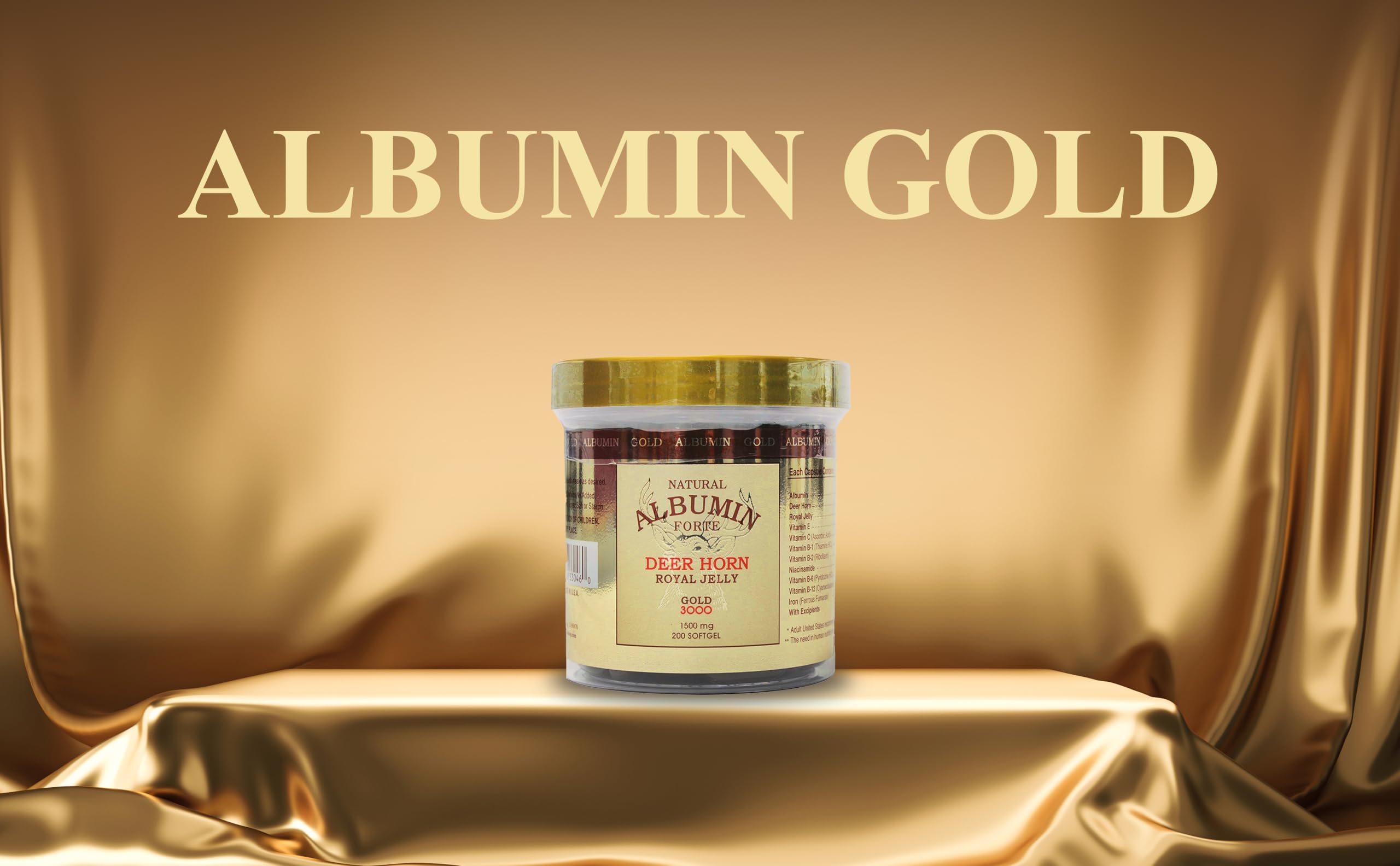 Back label with dosage and ingredients