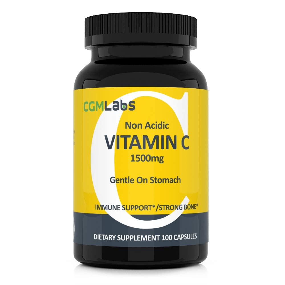 CGM Labs Non-Acidic Vitamin C 1500mg with Calcium bottle - 100 capsules