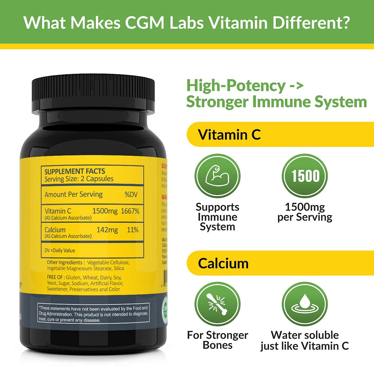 Capsule close-up showing powder inside Vitamin C supplement