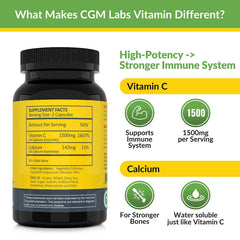 Capsule close-up showing powder inside Vitamin C supplement