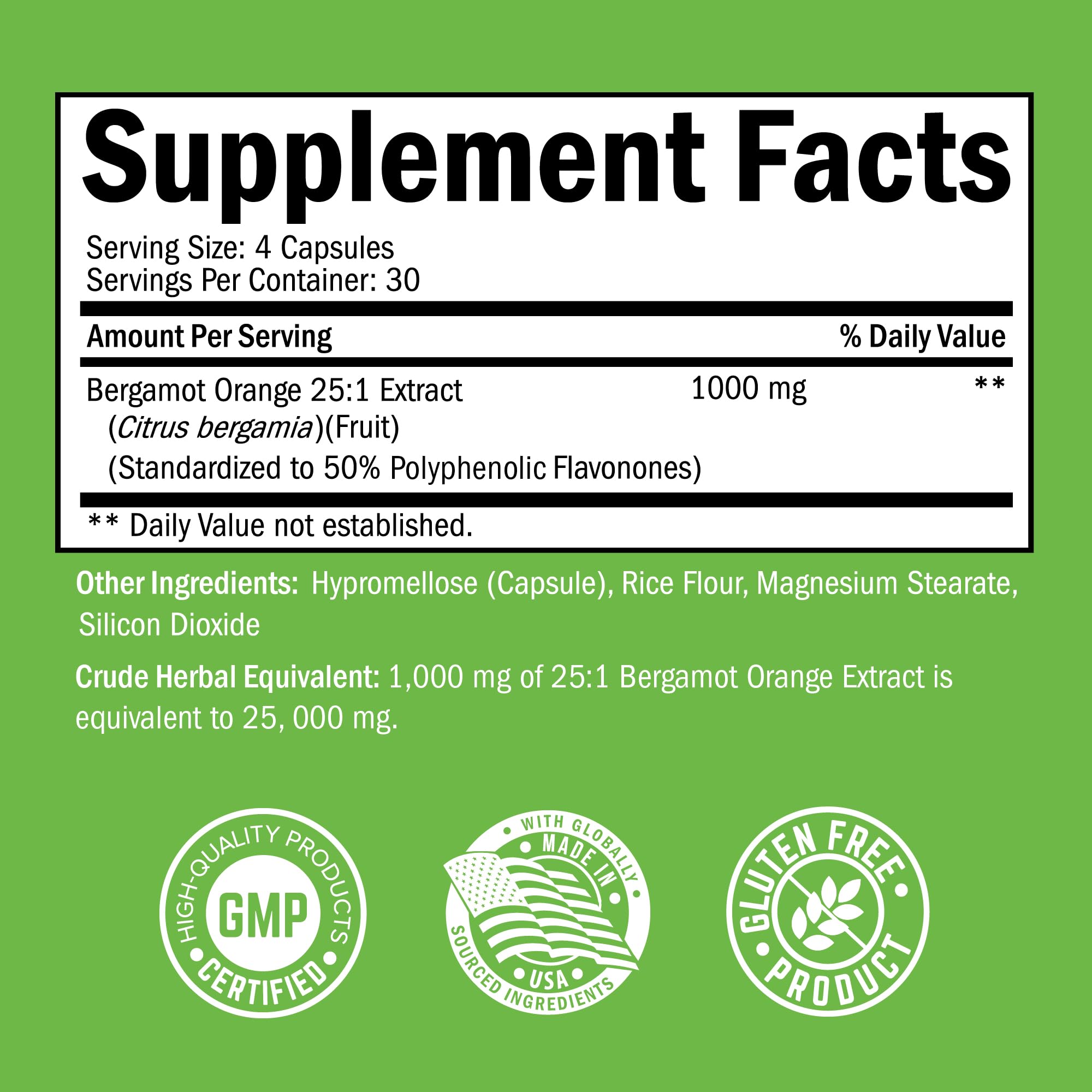 CGMP-certified facility manufacturing Citrus Bergamot