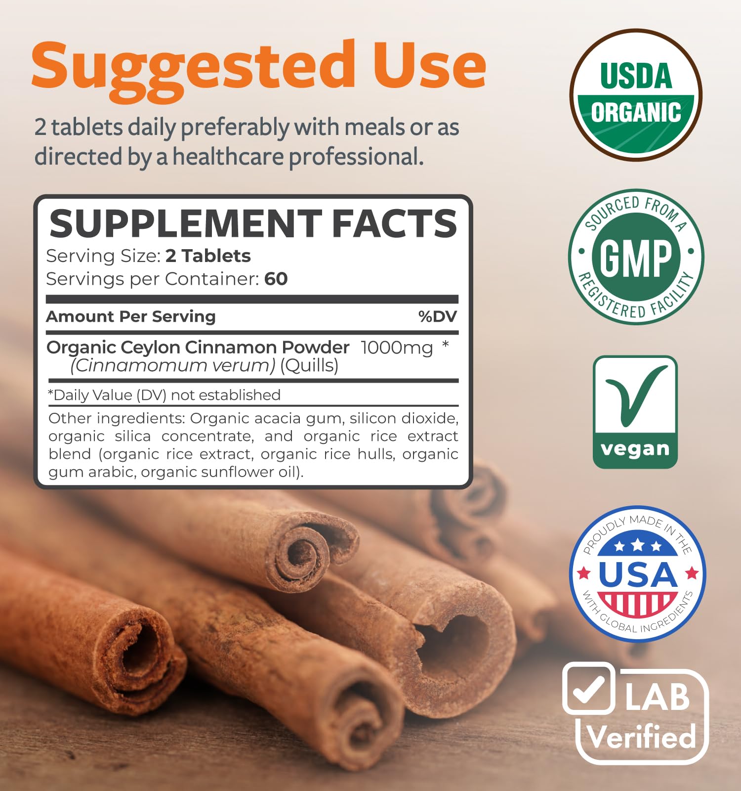 cGMP manufacturing facility with Ceylon Cinnamon pills