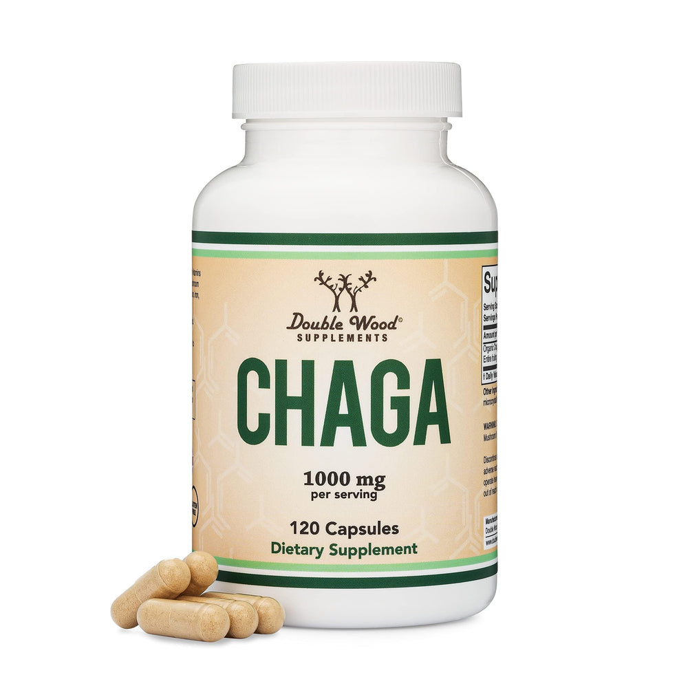Chaga Mushrooms Capsules bottle with 120-count label
