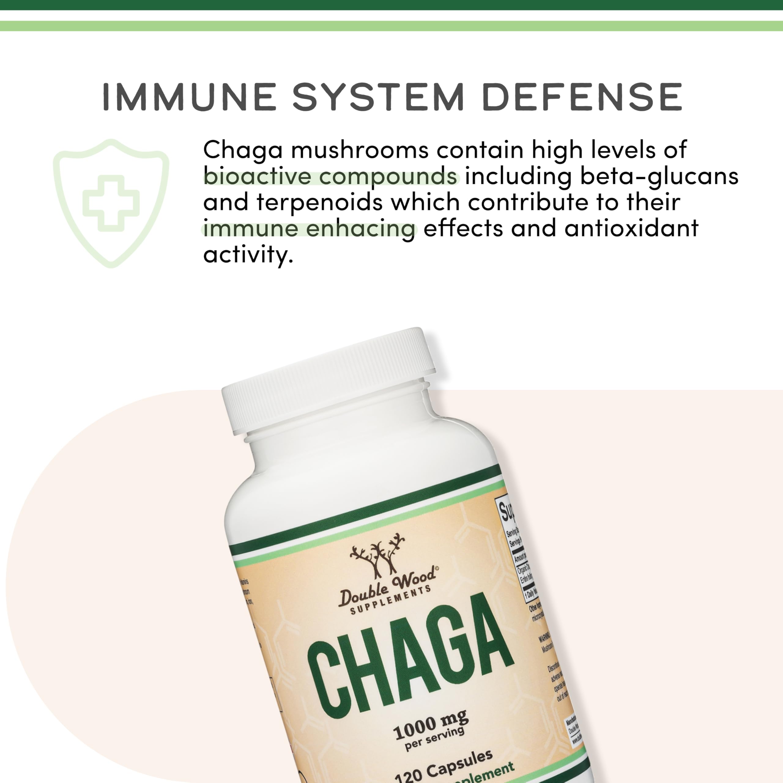 Organic and USA-made chaga capsules packaging