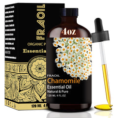 Amber glass bottle of Chamomile Essential Oil (4 oz / 120 ml).