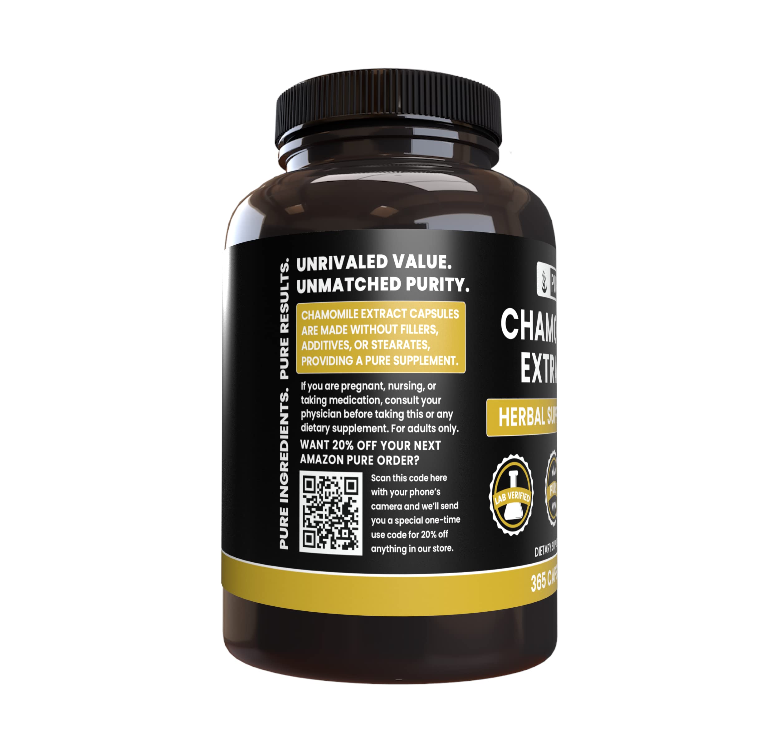 Close-up of Chamomile Extract capsules