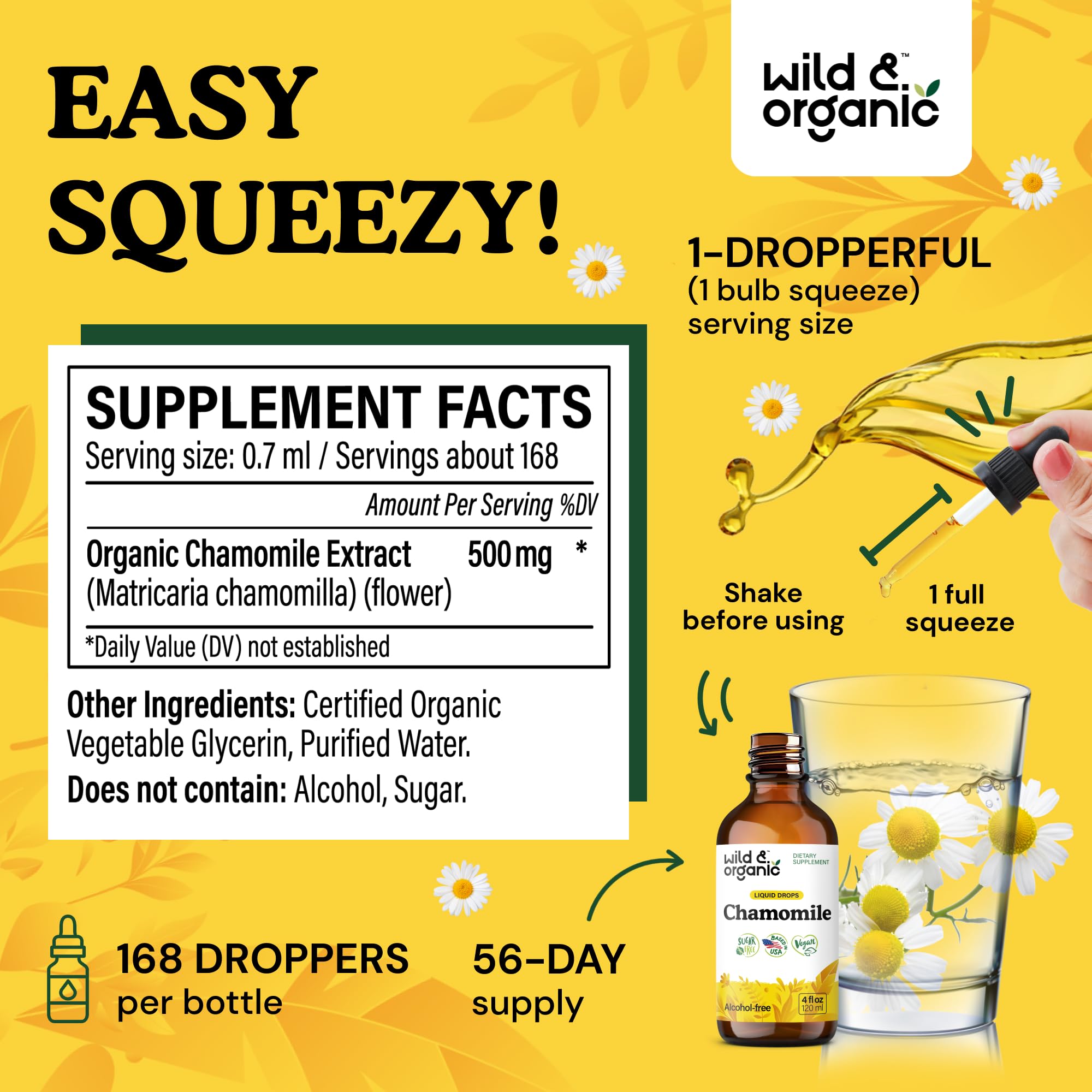 Serving with 500 mg chamomile extract per portion