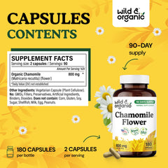 Dried chamomile flowers used for chamomile supplement