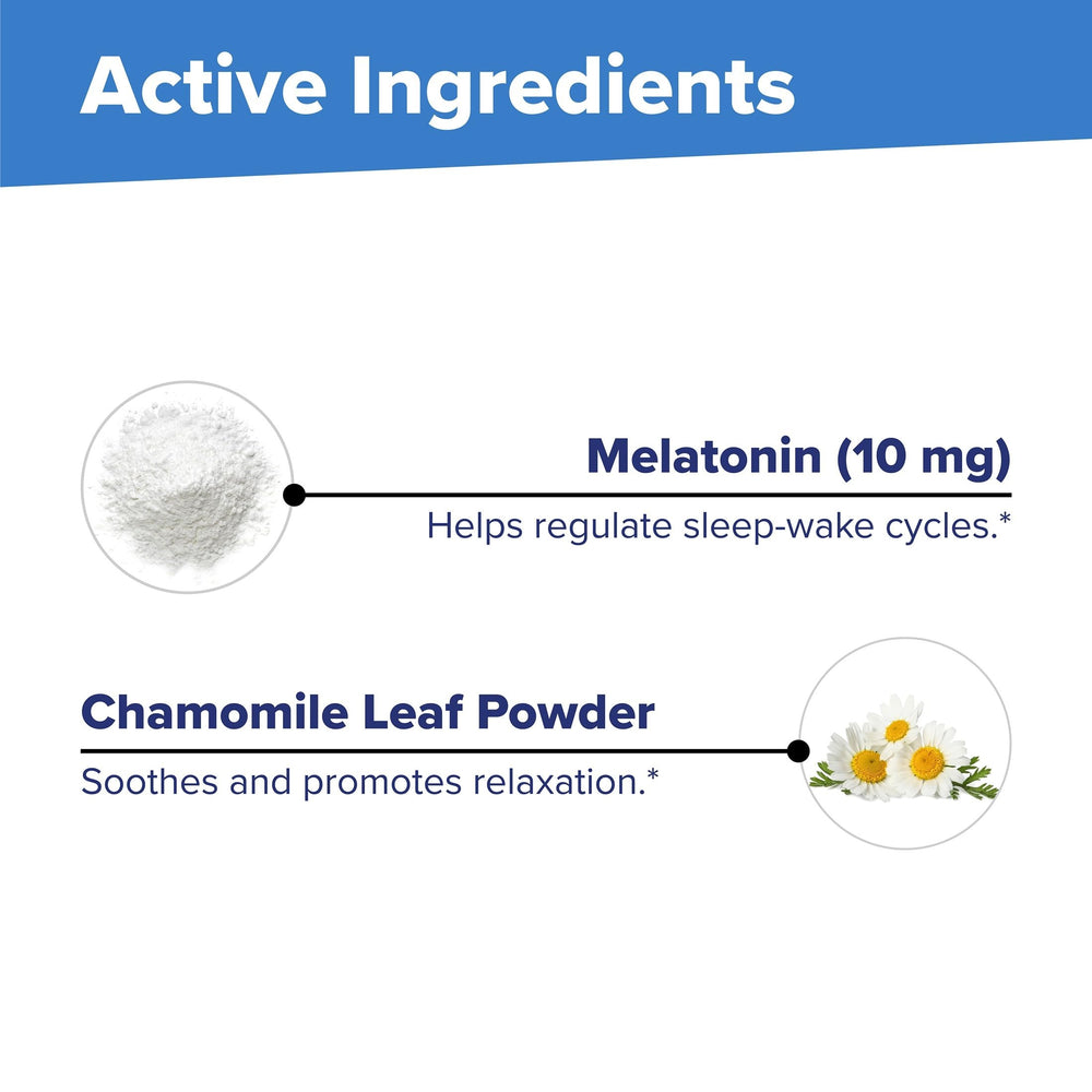 Chamomile-melatonin sleep support graphic
