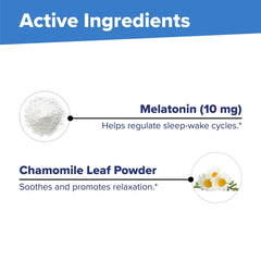Chamomile-melatonin sleep support graphic
