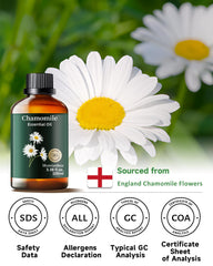 Topical application of chamomile oil with a carrier oil
