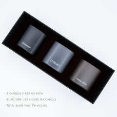 Champagne scented candle in black matte jar