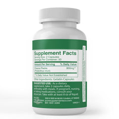 Lab verification seal on Chanca Piedra capsules label