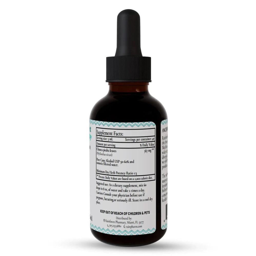 4oz bottle of Chanca Piedra liquid extract with dropper