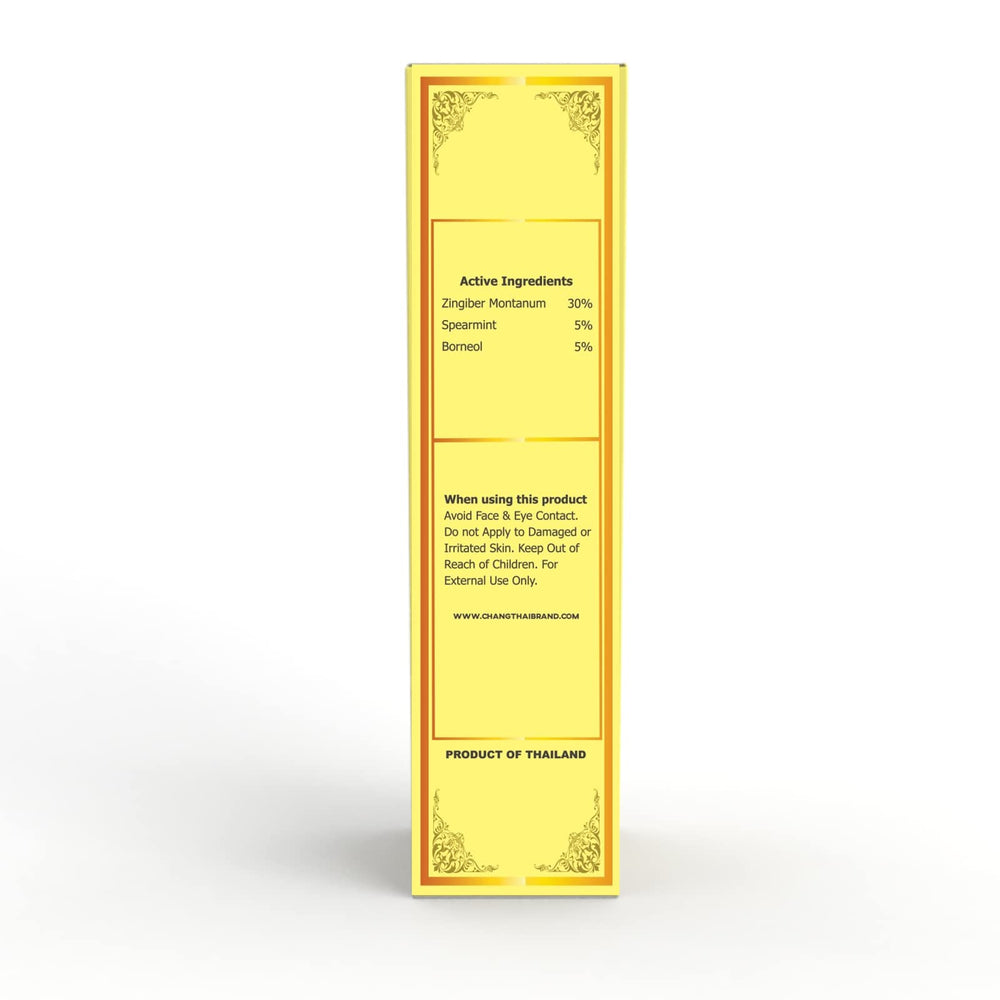 Close-up of Chang Thai Yellow Plai Balm 22ml packaging