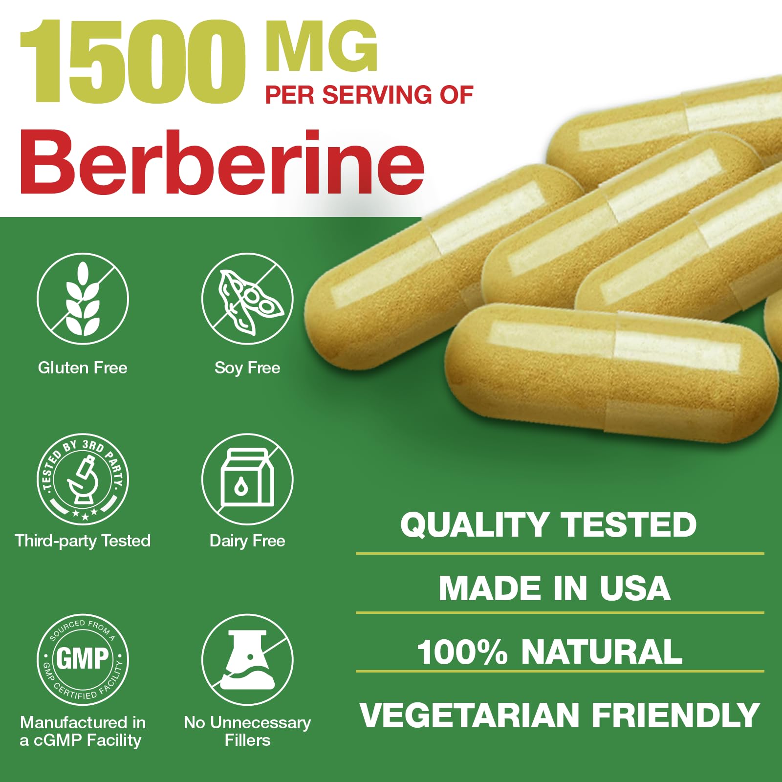 CHANUBITO berberine label-detail focusing on purity and dosage info.