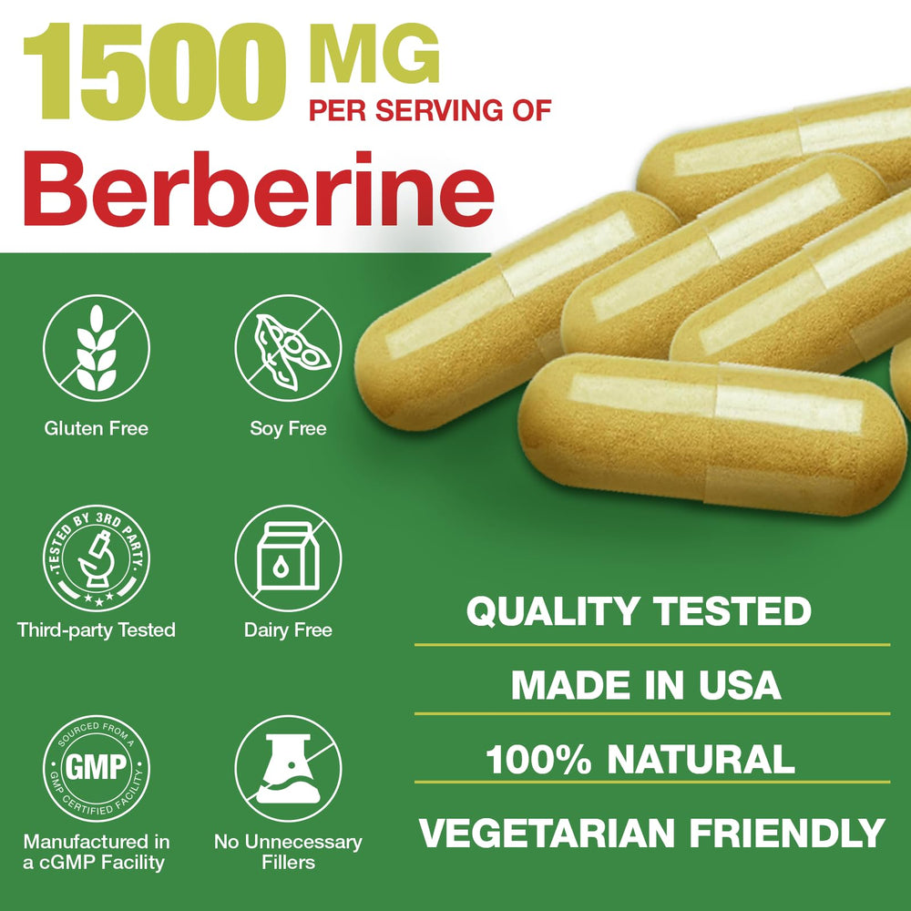 CHANUBITO berberine label-detail focusing on purity and dosage info.