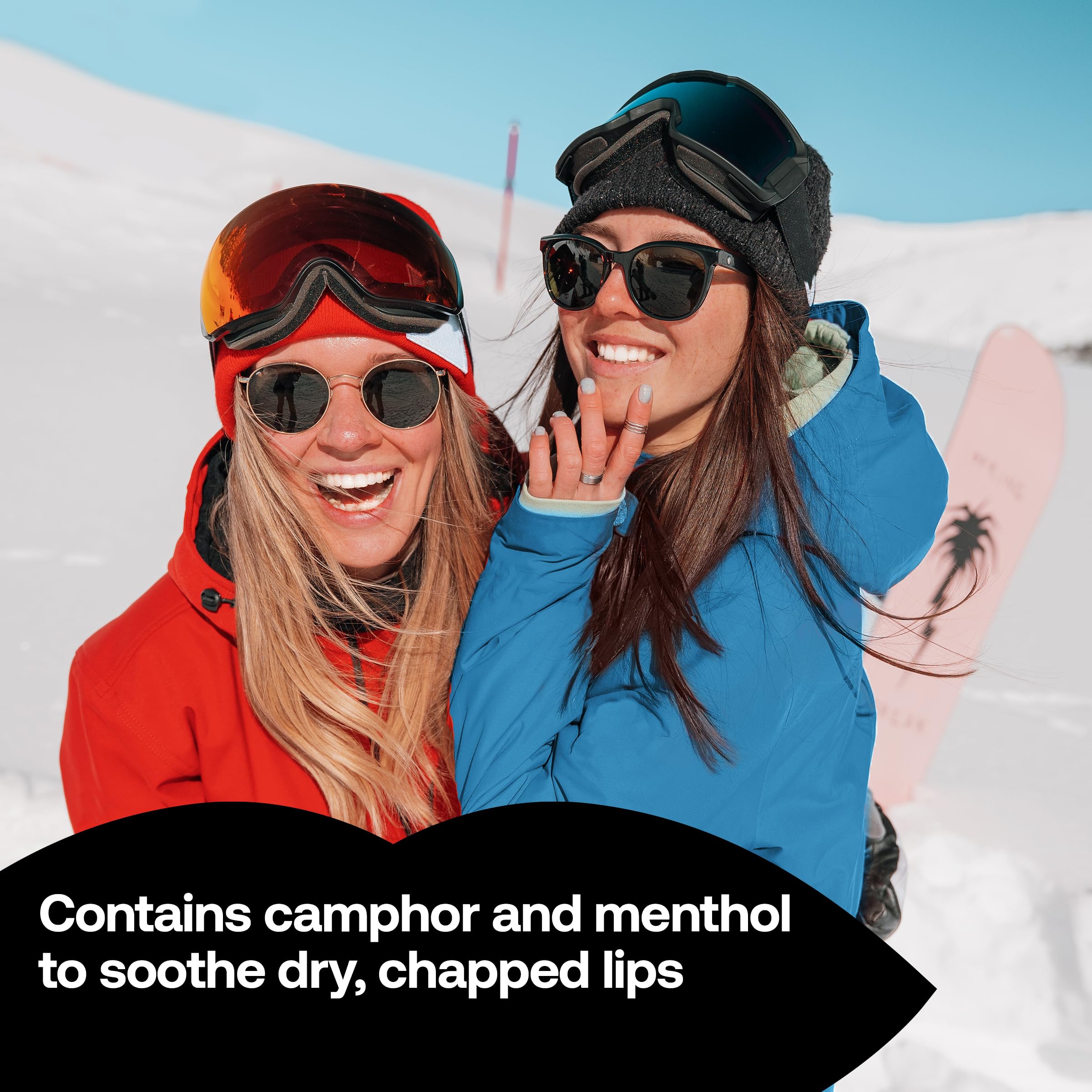 ChapStick Petrolatum formula with camphor and menthol provides temporary cooling