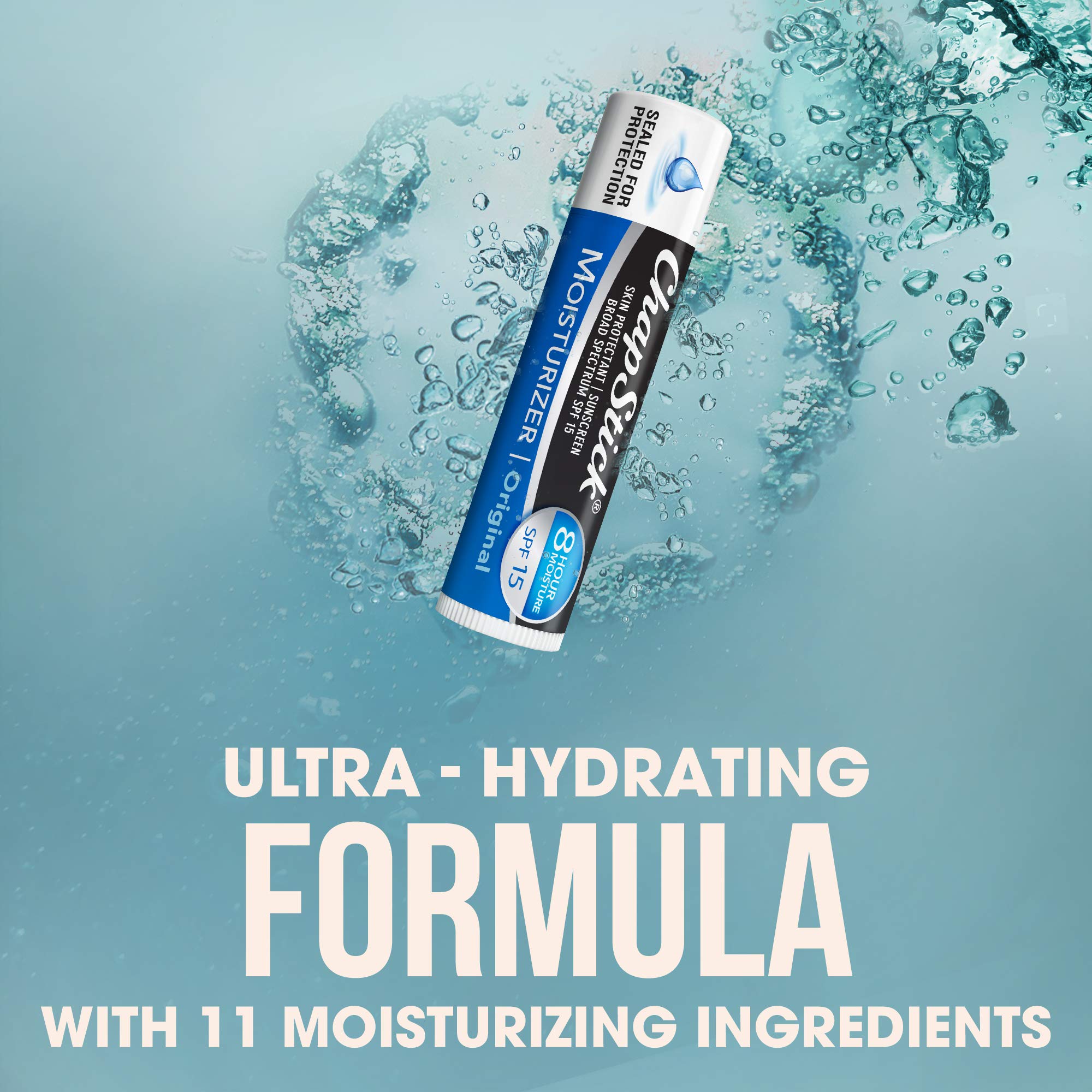 ChapStick SPF15 lip balm hydrates for up to eight hours