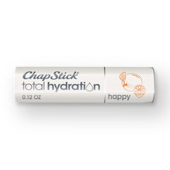 ChapStick Total Hydration lip balm tube with happy orange and lemon aroma for smooth lips