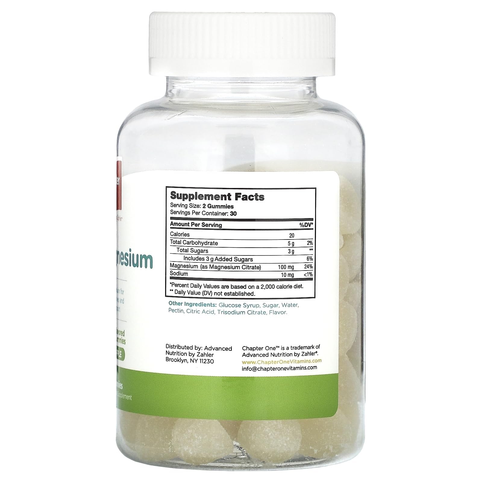 Close-up of Chapter One Magnesium Gummies Apple Flavor