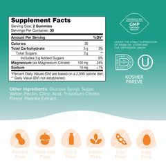 Kid-friendly peach magnesium gummies