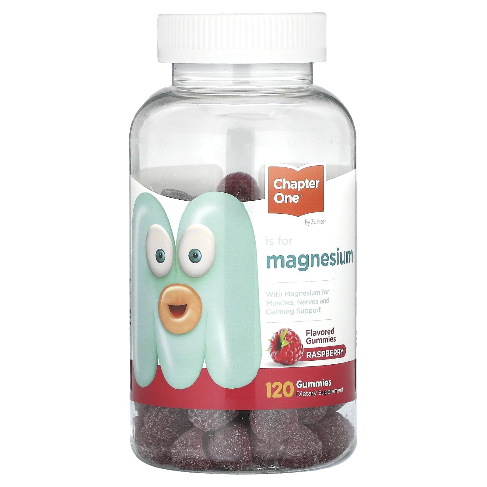 Chapter One Magnesium Gummies Raspberry bottle label