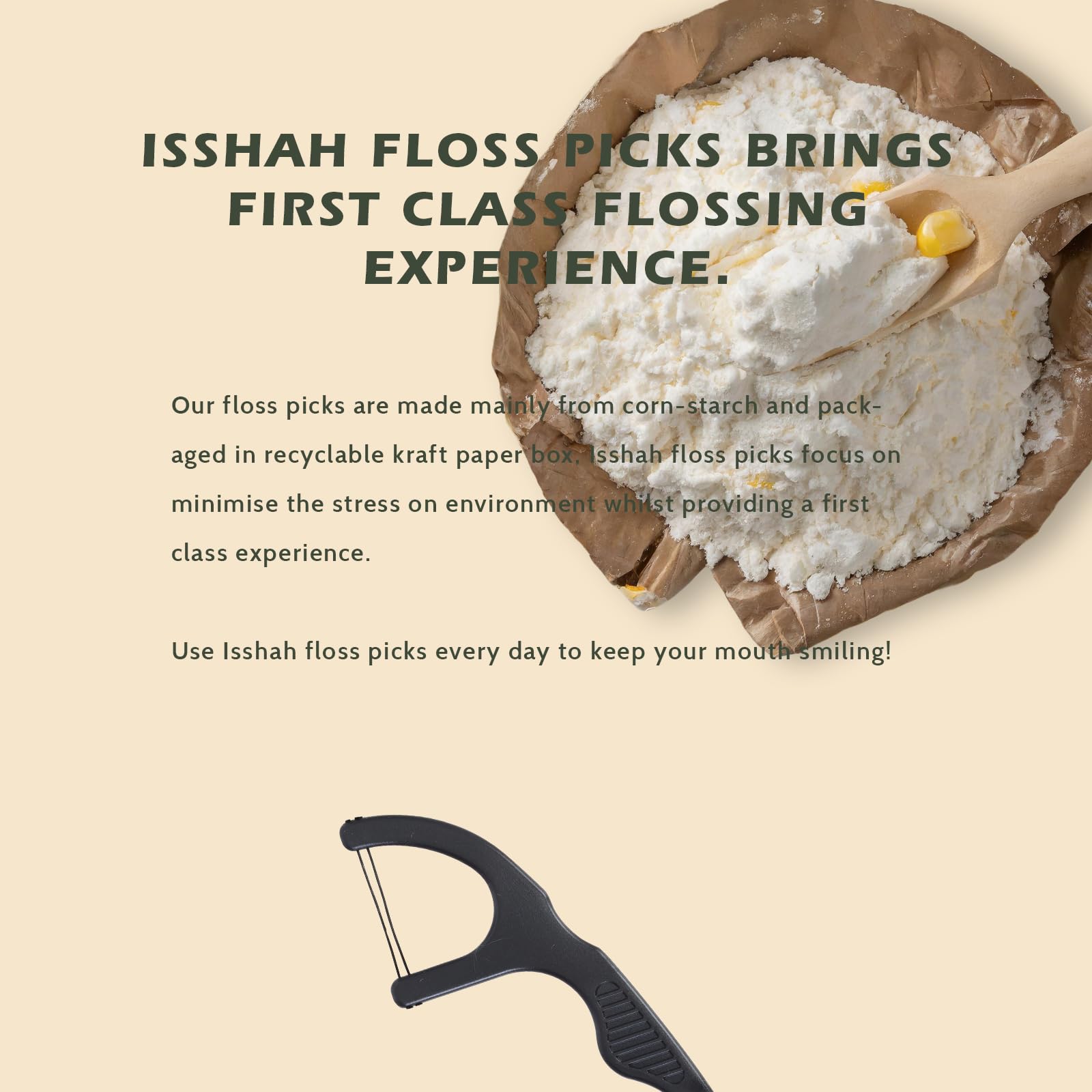 Charcoal dual-ended floss picks for adults and kids