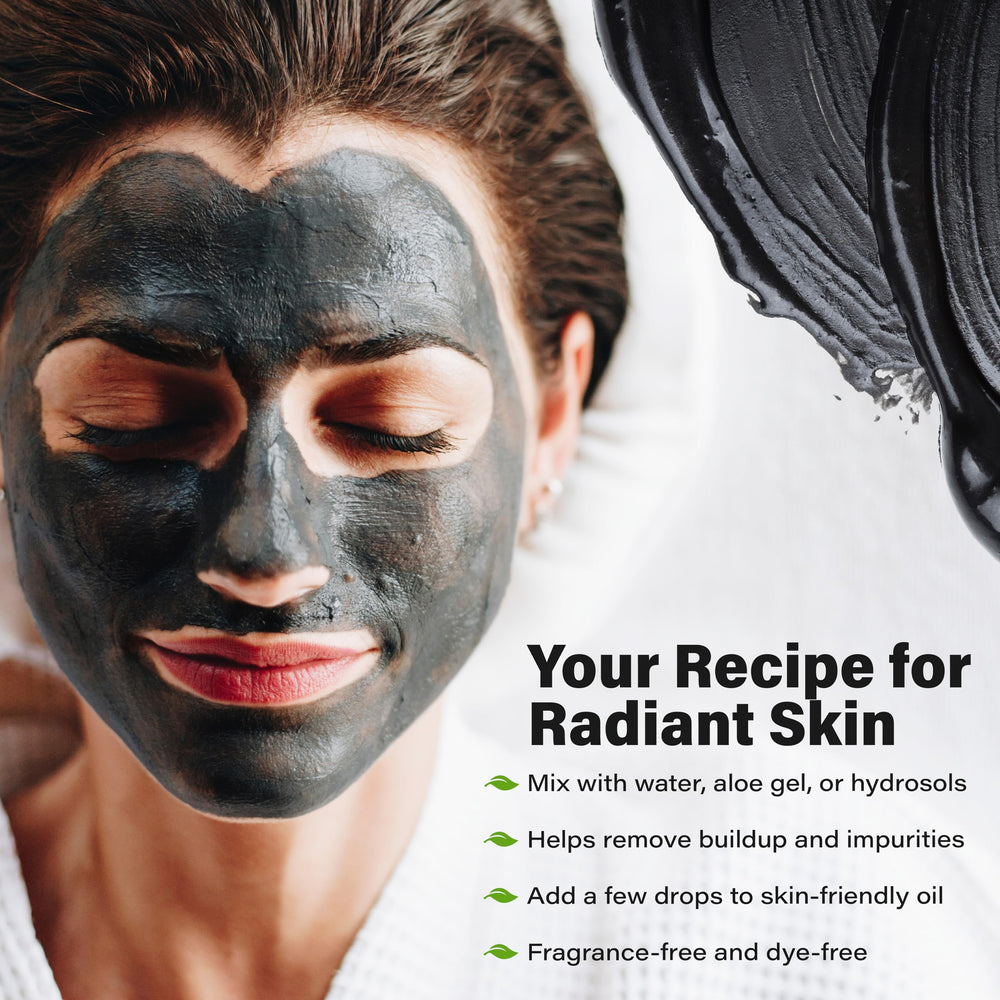 Charcoal powder facial mask detox application