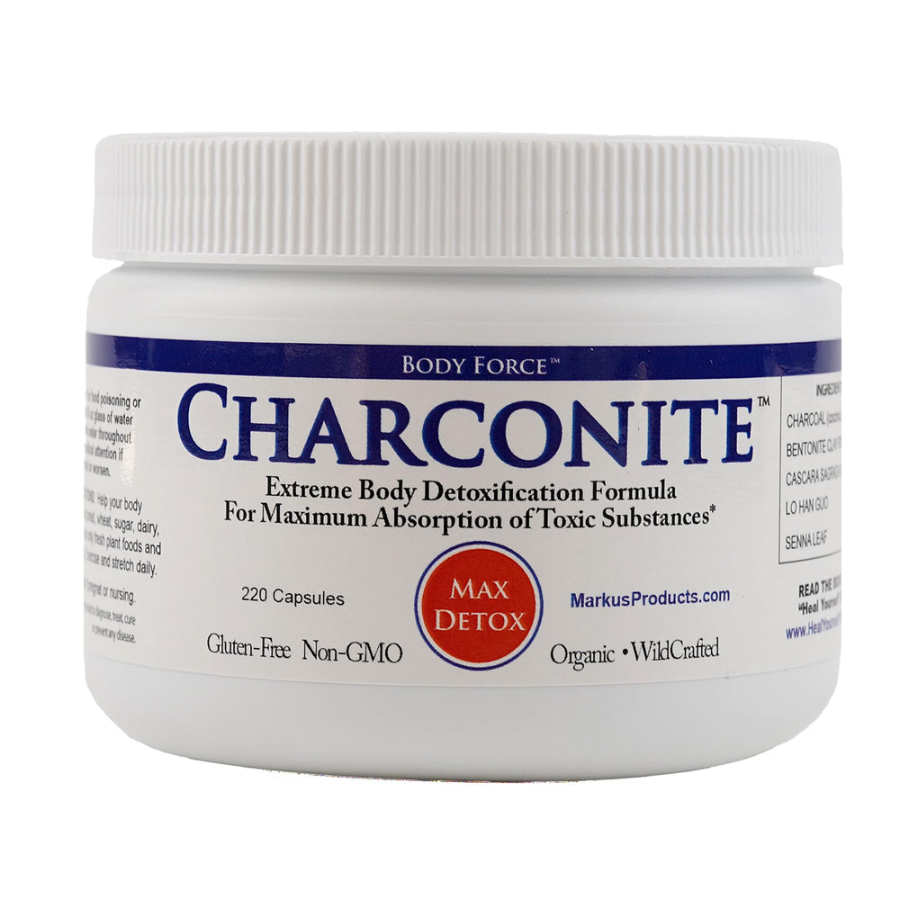 Charconite bottle and ingredients