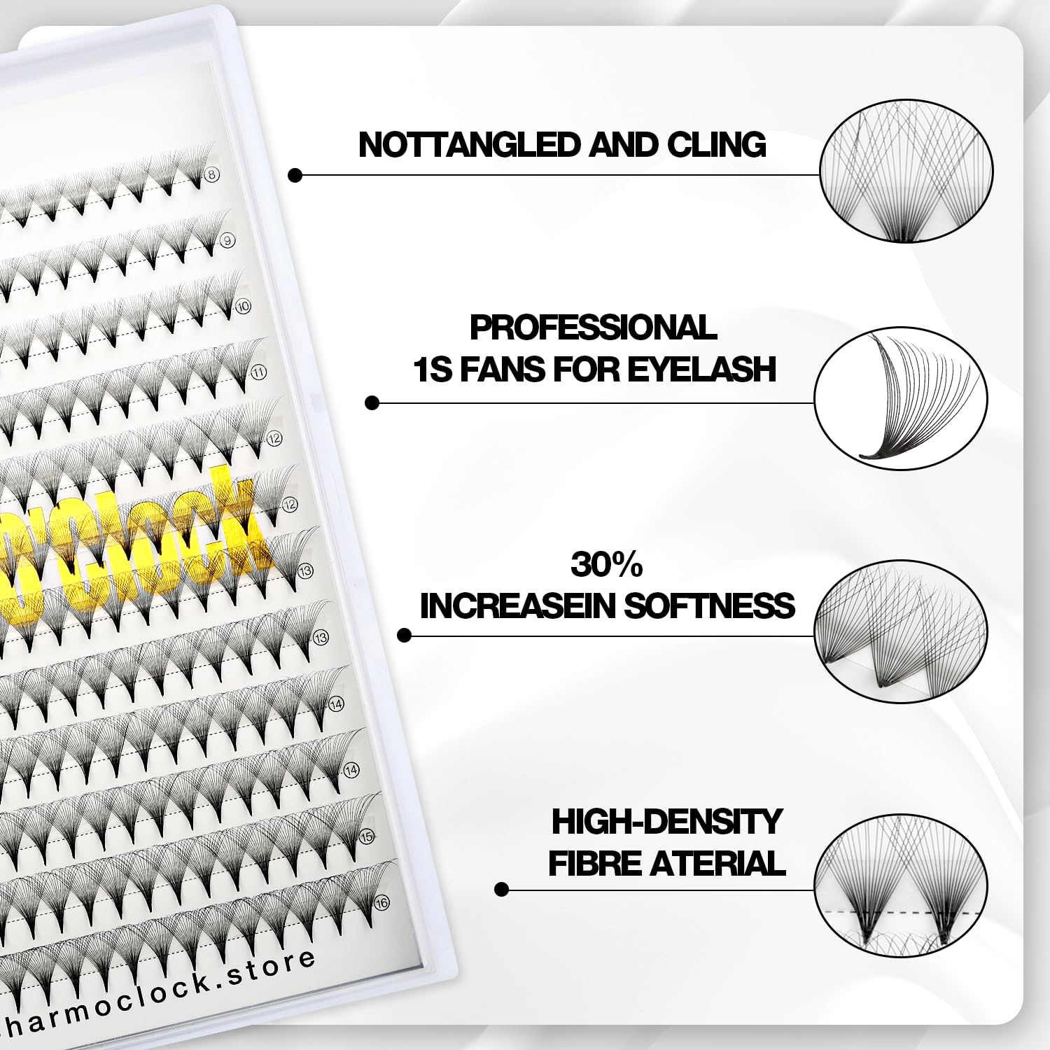 CharmO'clock hypoallergenic, lightweight lashes boost comfort during wear.