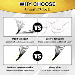 CharmO'clock 0.07mm lashes for feather-light comfort.