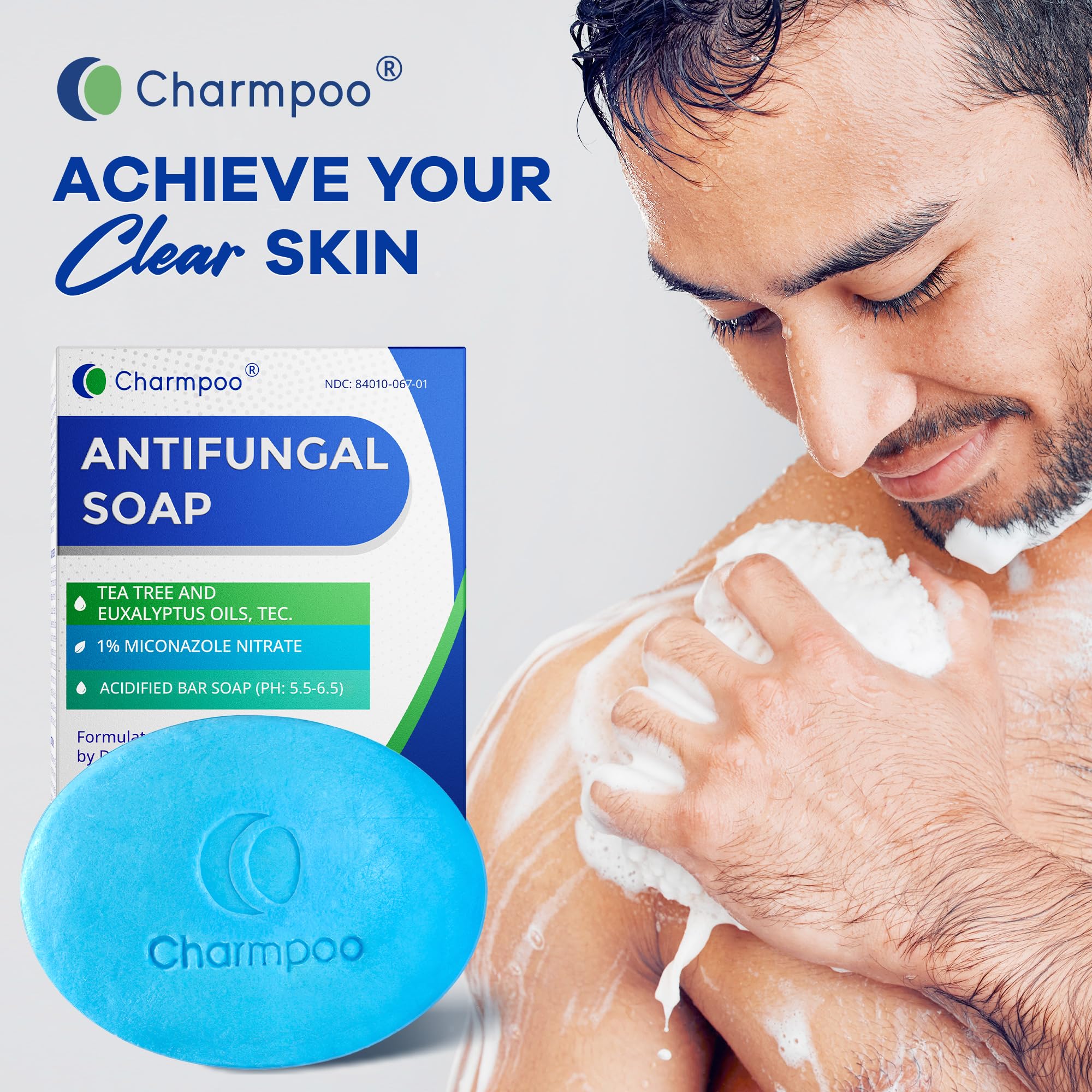CHARMPOO antifungal soap shea-butter shot emphasizes conditioning and barrier support