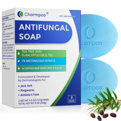 CHARMPOO antifungal soap tea tree oil lather provides a rich cleanse for fast relief