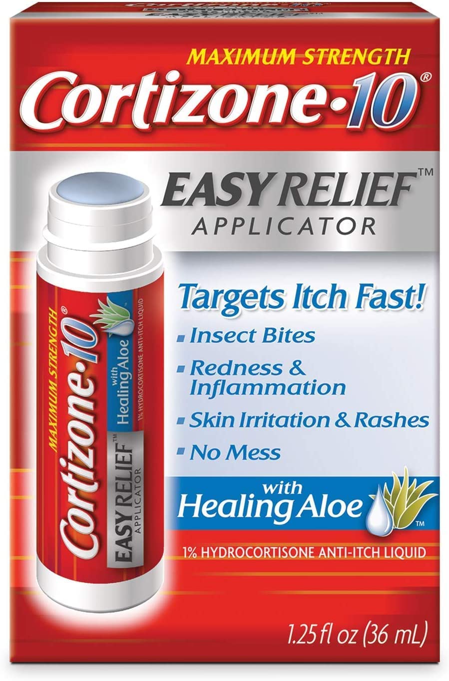 Cortizone-10 Easy Relief Applicator bottle for targeted anti-itch relief.