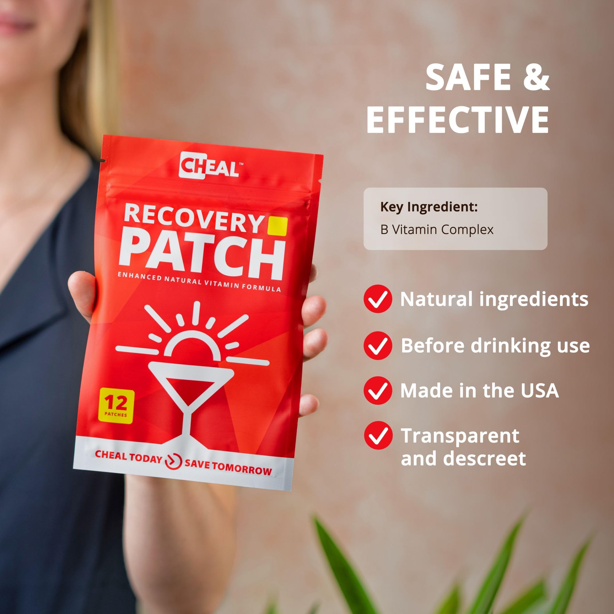 CHEAL Party Recovery Patches are transparent and discreet for low-profile use.