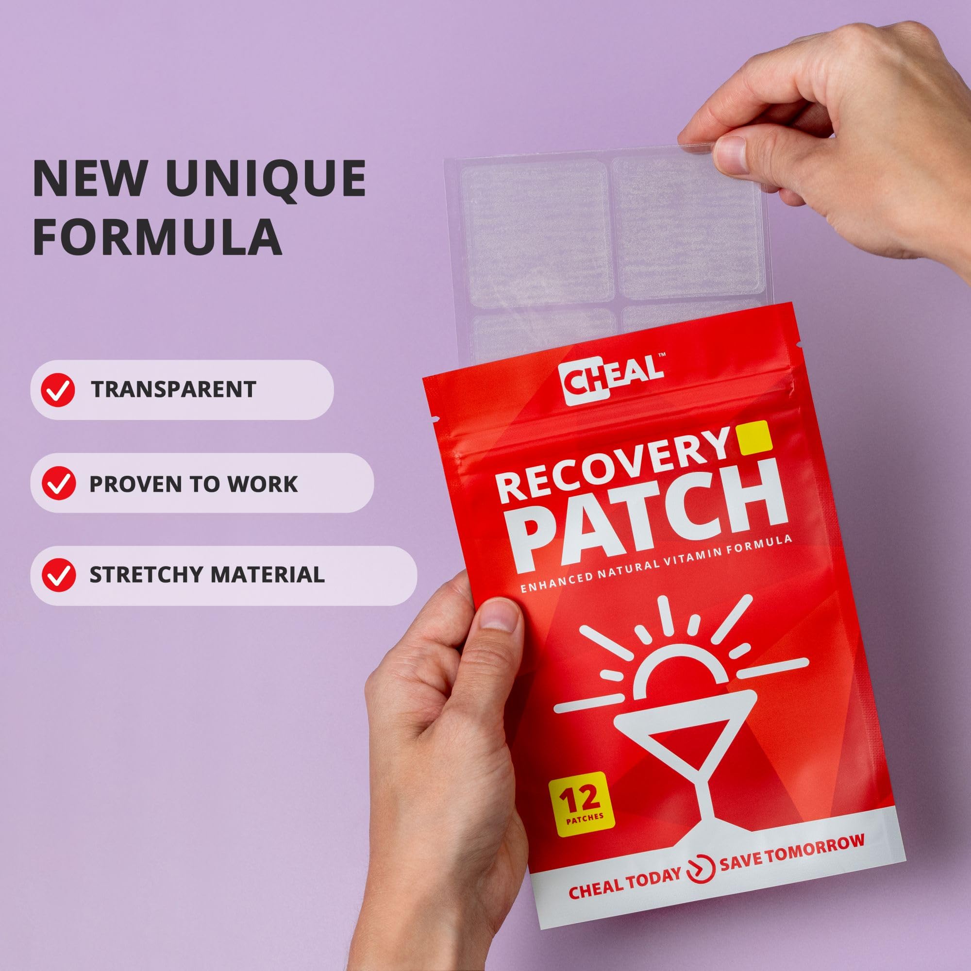 CHEAL Party Recovery Patches waterproof design supports active evenings and splashes.