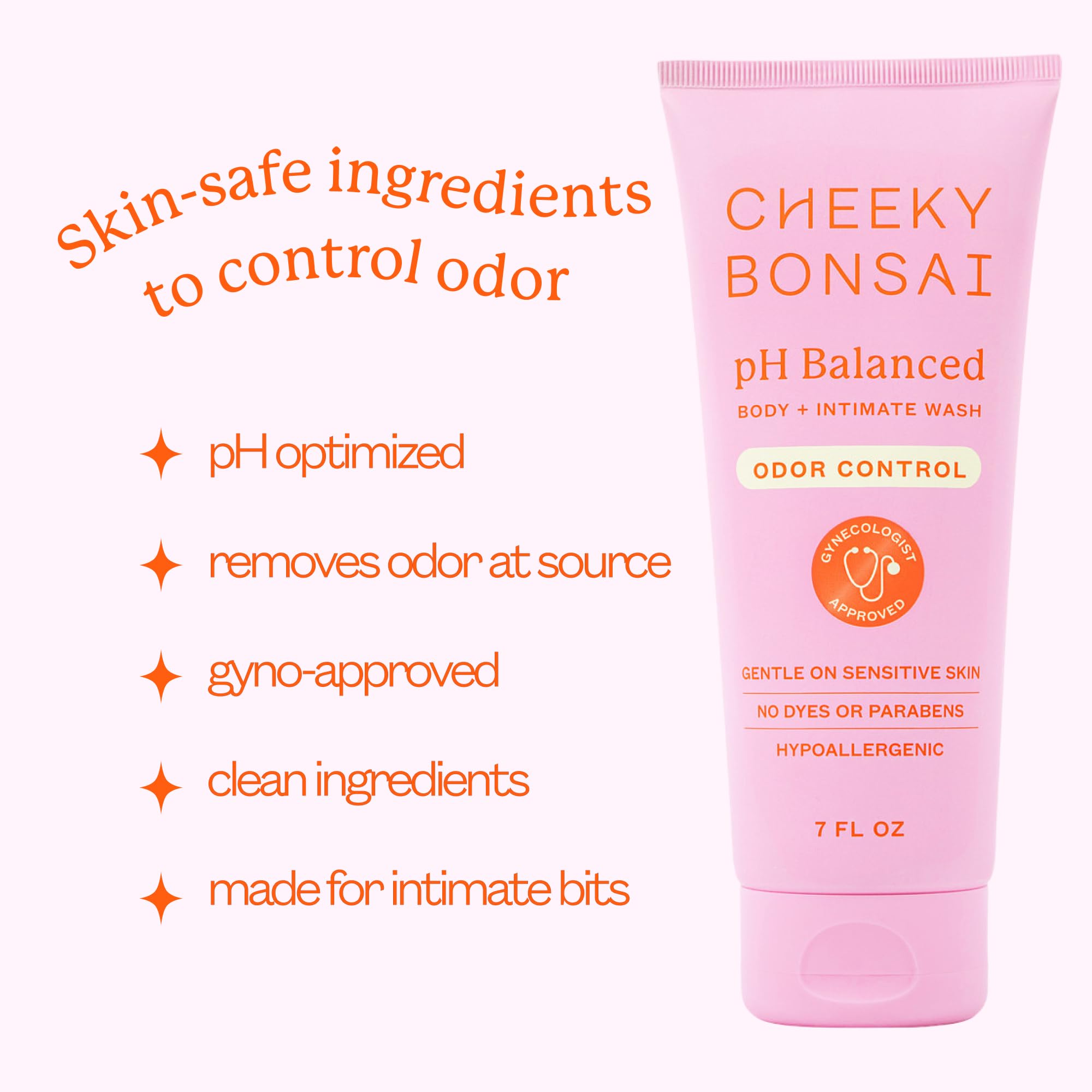 Cheeky Bonsai Everywhere Wash papaya ingredients close-up highlights natural odor-fighting formula