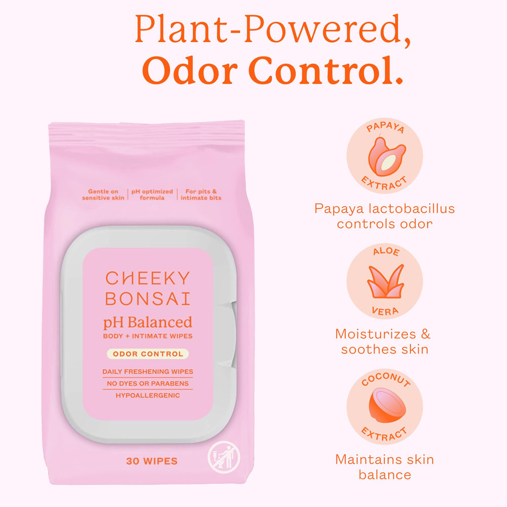 Cheeky Bonsai wipes feature skin-loving papaya scent for spa-like refresh
